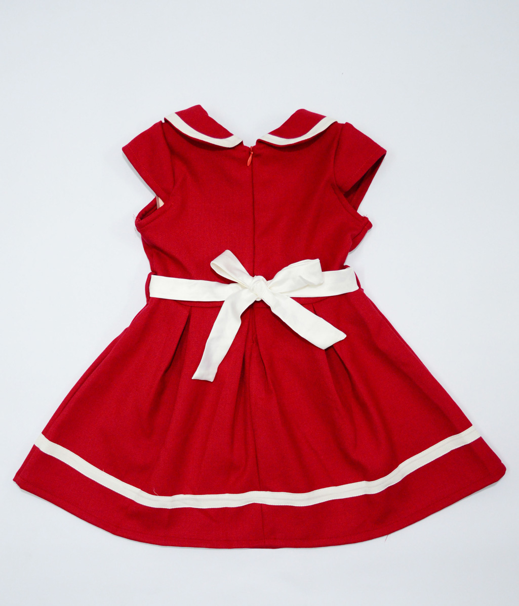 Váy nhung bé gái 111 tuổi màu đỏ đô cổ thủy thủ đính nơ Đầm nhung cho bé  hàng thiết kế chất liệu cao cấp  Giá Sendo khuyến mãi 219000đ 